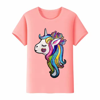 mushroom reaction Comrade Fata de ziua tricou pentru unicorn fete haine led-uri stralucitoare copii  băieți de culoare sequin tricou de vara cu maneci scurte cumpara > Topuri &  Tricouri \ Stellarkids.ro